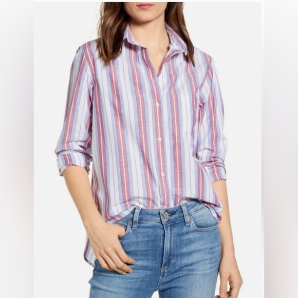 Grayson Other - Anthropologie Blouse S GRAYSON Jasmine HERO Buttondown Stripe Cotton 01